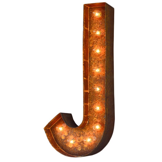 Shop Indoor/ Outdoor Rusted Steel Alphabet Letter 'J' Iconic Profession