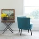 preview thumbnail 5 of 3, Handy Living Lily Upholstered Midnight Paris Sky Blue Barrel Chair