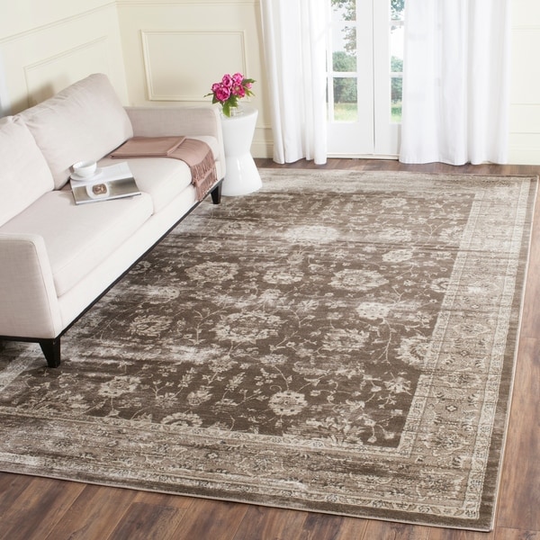 Safavieh Vintage Oriental Brown/ Ivory Distressed Rug - 9' x 12'