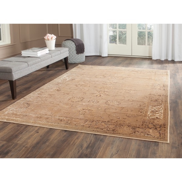 Safavieh Vintage Oriental Taupe Distressed Silky Viscose Rug - 8'10 x 12'2