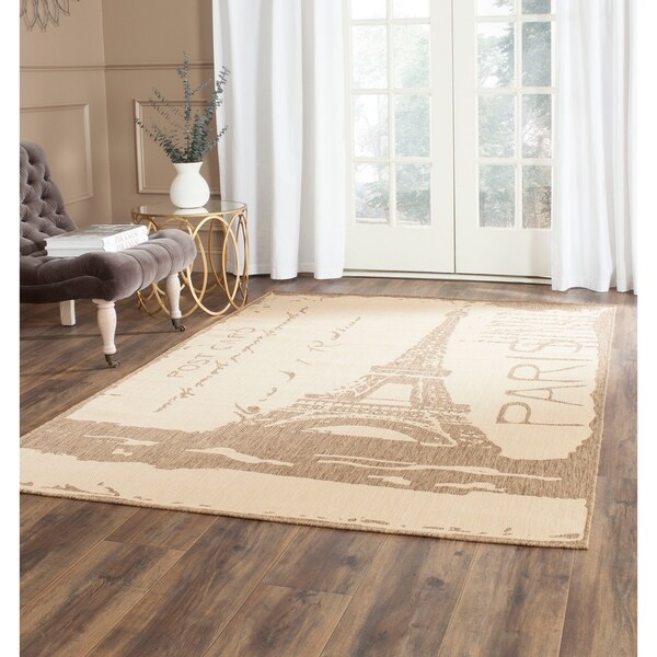 Safavieh Indoor/ Outdoor Courtyard Beige/ Brown Rug - 8' x 11'2