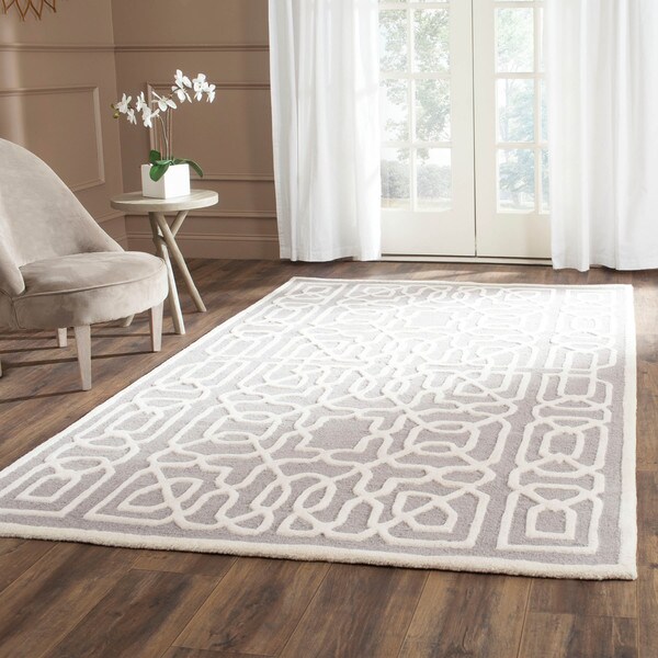 Safavieh Handmade Cambridge Silver/ Ivory Wool Rug - 8' x 10'