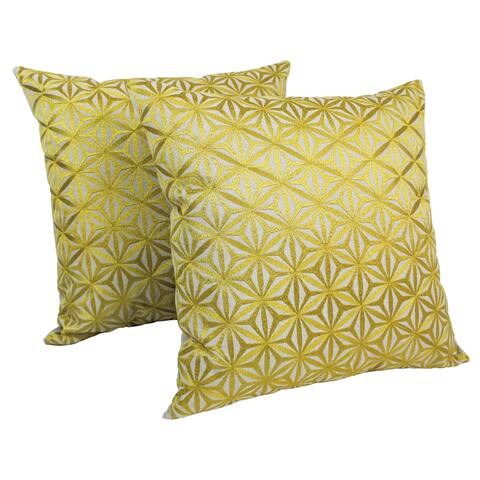 Blazing Needles 20-inch Indian Diamond Mosaic Embroidered Throw Pillows (Set of 2)