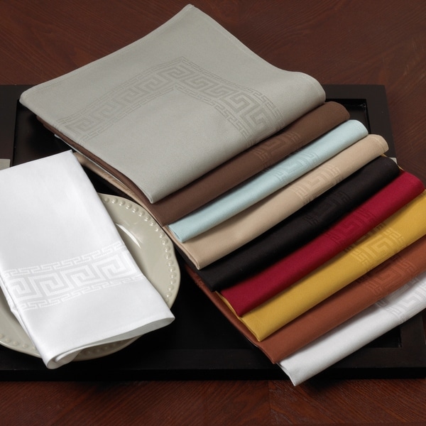 Greek Key Design Damask Napkin - (Set of 4)