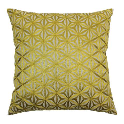 Blazing Needles 20-inch Indian Gold Diamond Mosaic Embroidered Throw Pillow
