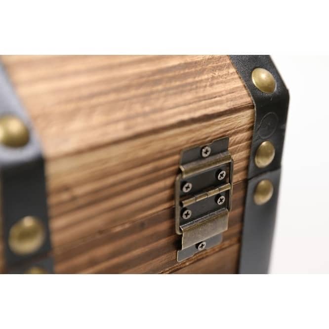 Large Wooden Pirate Lockable Trunk with Lion Rings - Brown