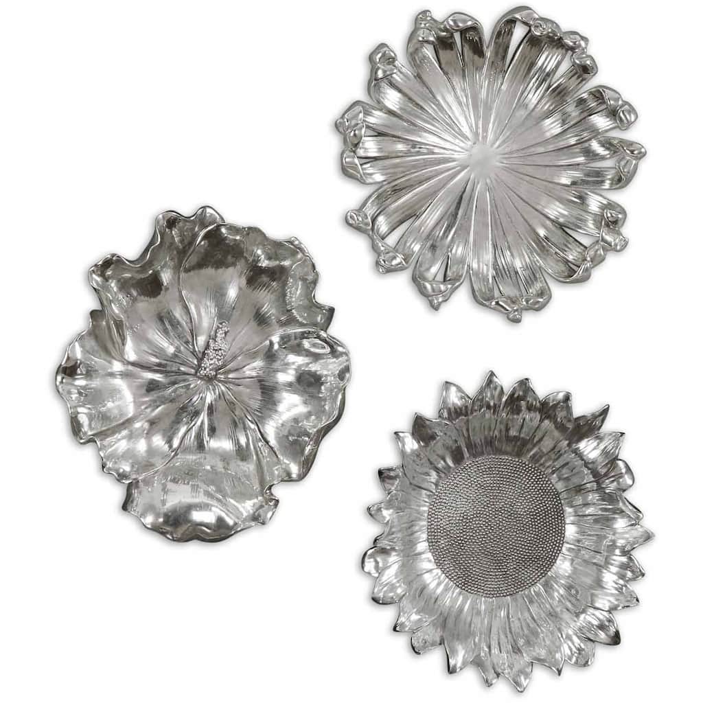 Uttermost Silver Flowers Wall Art (Set of 3)