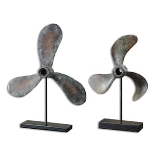 Uttermost Propeller Rust Sculptures (Set of 2)