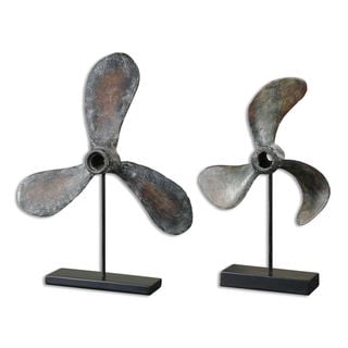 Uttermost Propeller Rust Sculptures (Set of 2)