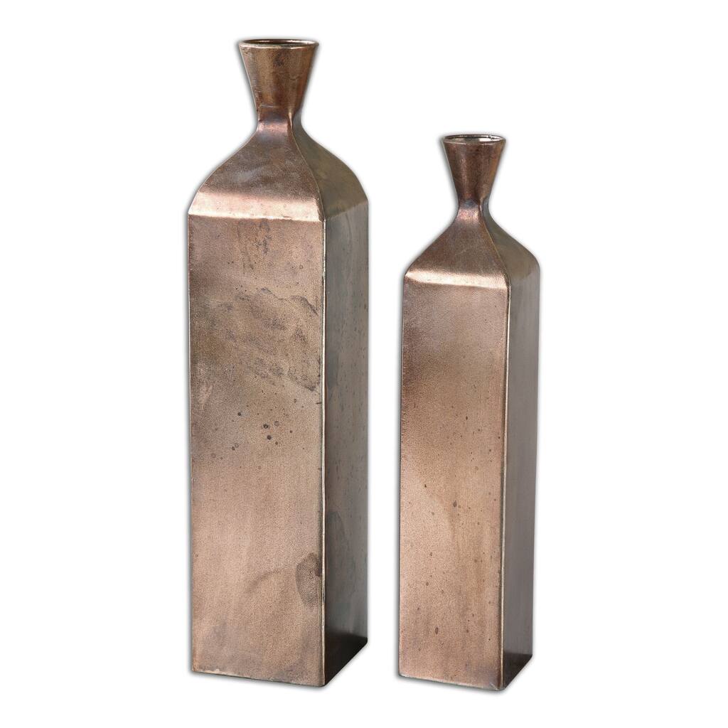 Uttermost Fizza Champagane Metal Vases (Set of 2)