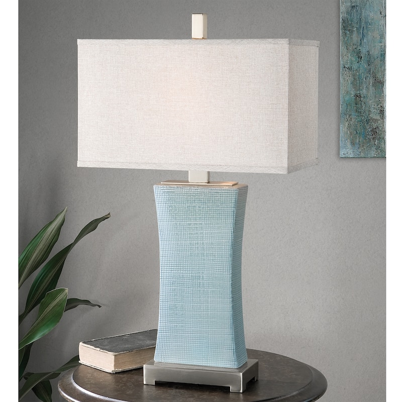 Uttermost Cantarana 1-light Pale Blue Grey Table Lamp