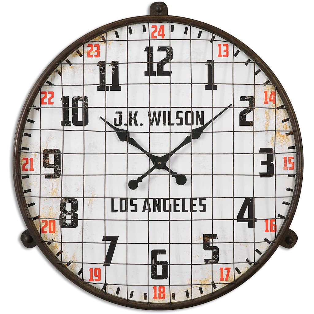 Uttermost Max Aged Ivory Wall Clock