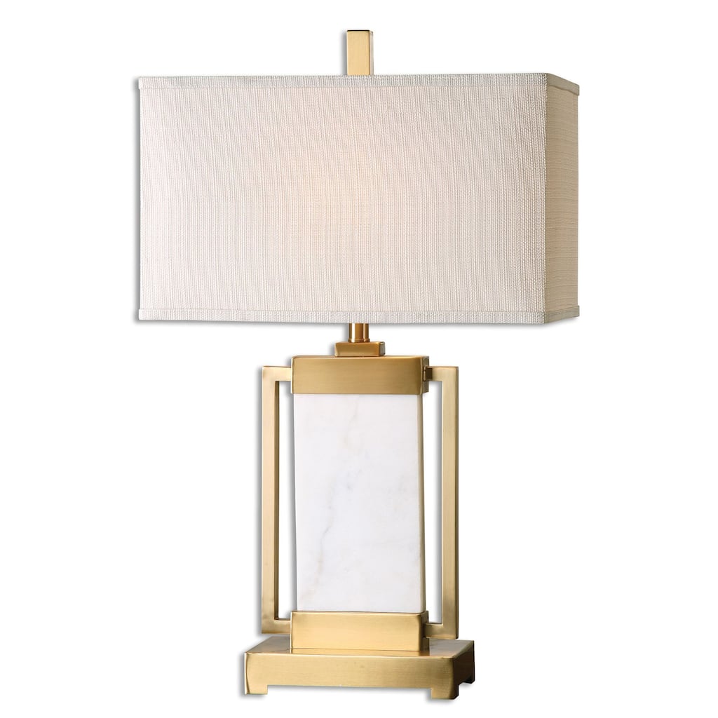 Uttermost Marnett 1-light Marble and Brushed Brass Table Lamp - Gold