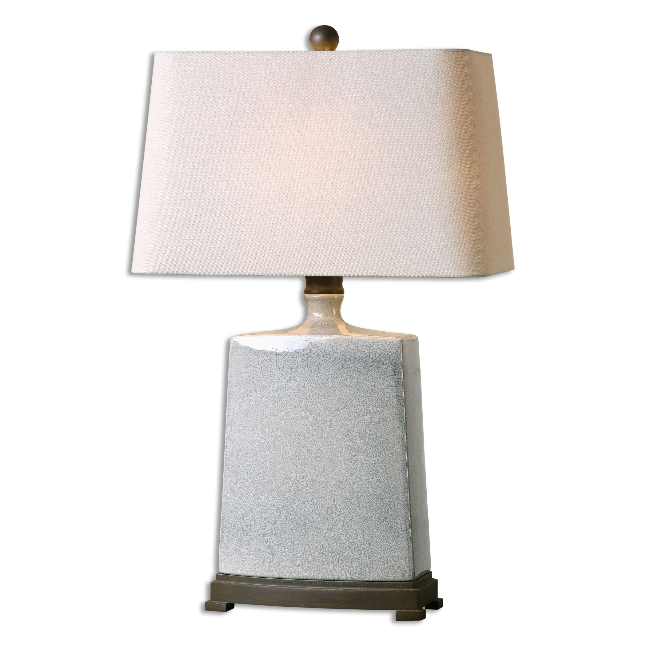 Shop Uttermost Baalon Gray 1light TwoTone Crackled Grey Table Lamp