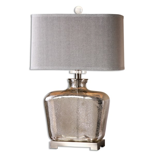 slide 2 of 2, Uttermost Molinara 1-light Speckled Mercury Glass Table Lamp