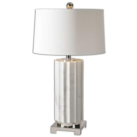 Uttermost Castorano 1-light White Marble Table Lamp