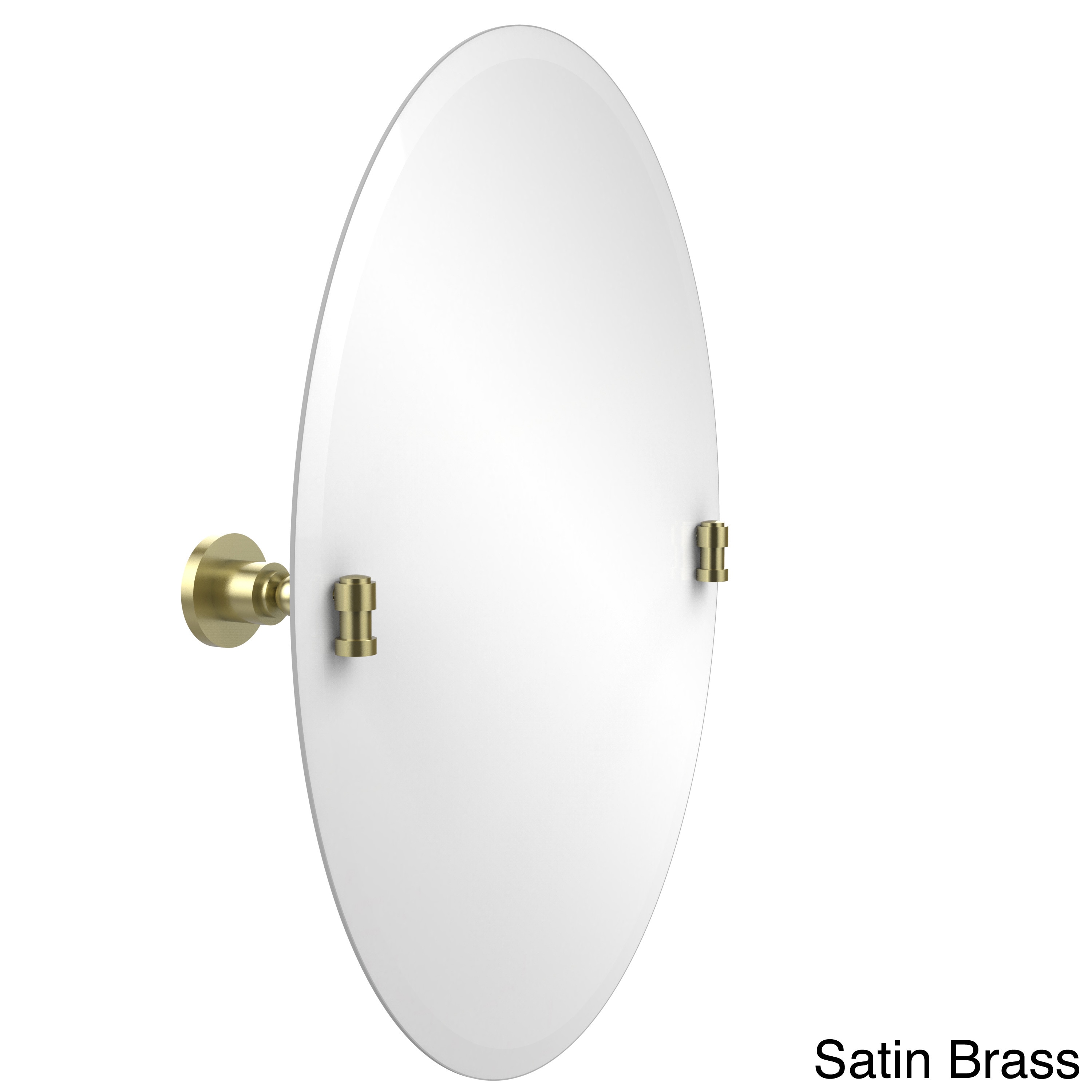 Frameless Oval Tilt Wall Mirror With Beveled Edge Washington Frameless Oval Tilt Wall Mirror