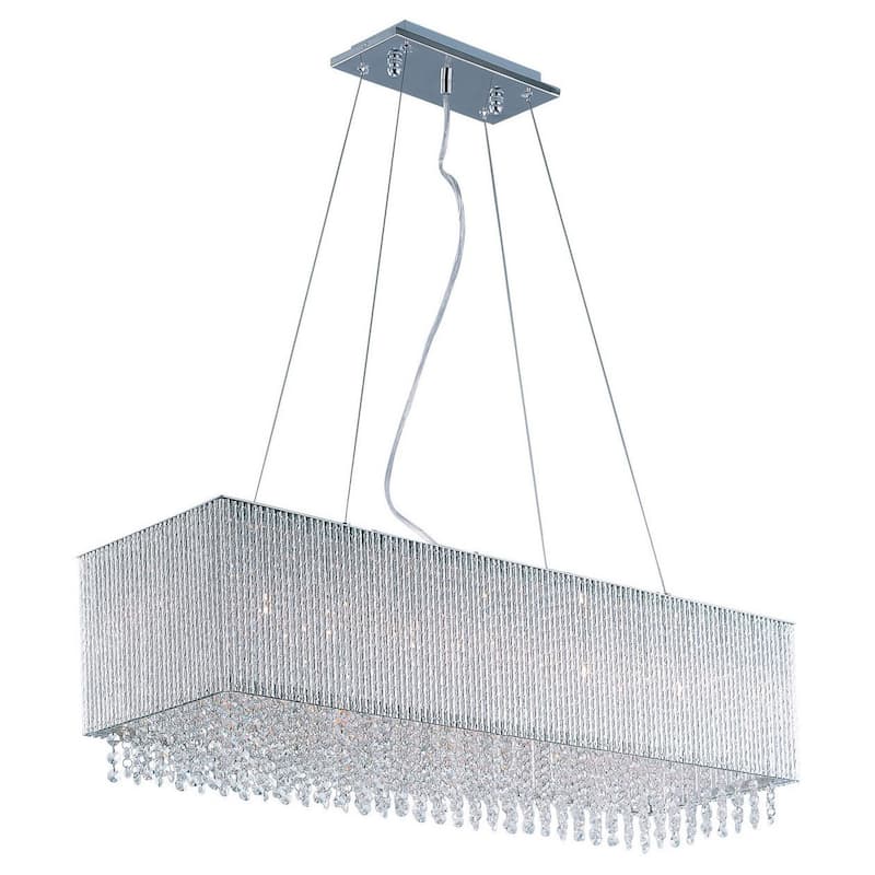 Spiral Chrome 9-light Linear Pendant