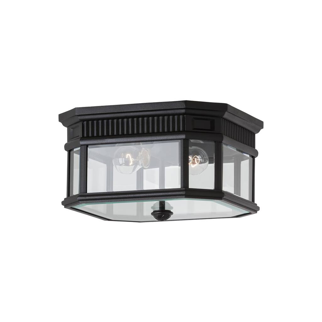 Feiss 2 - Light Ceiling Fixture, Black