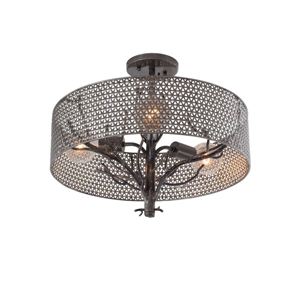 Varaluz Treefold 3 light Steel Flush Mount