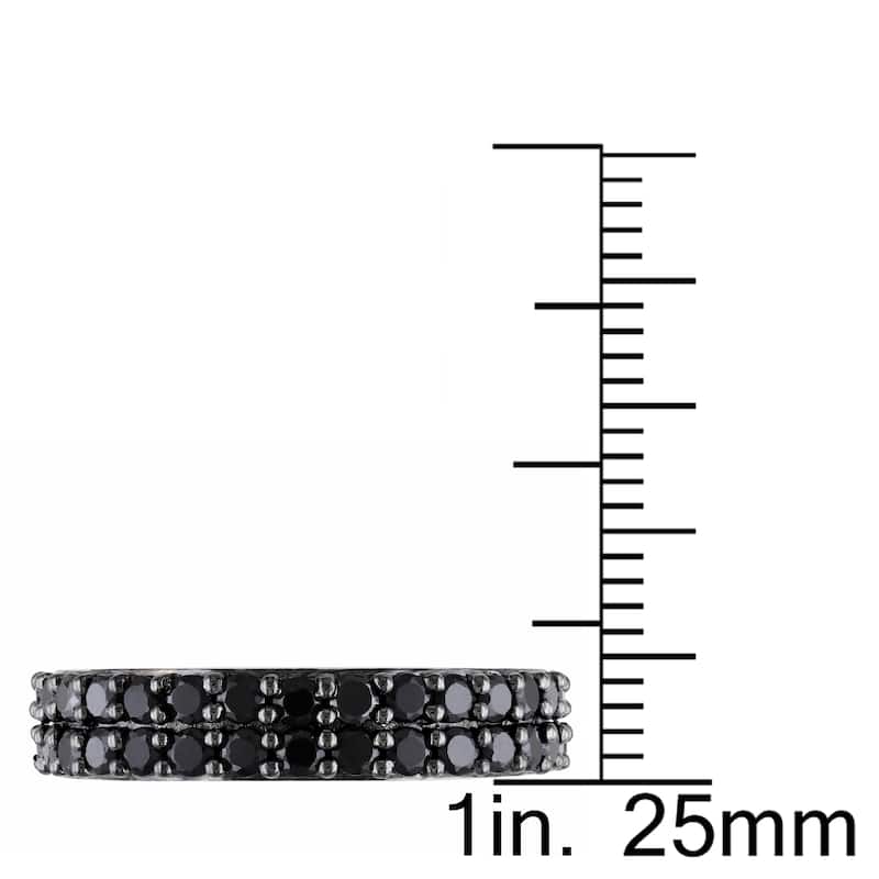 Miadora Sterling Silver Black Spinel Stackable Ring