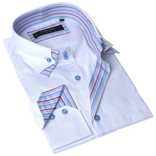 Coogi Luxe Men's White Button Down Dress Shirt - 16896954 - Overstock ...