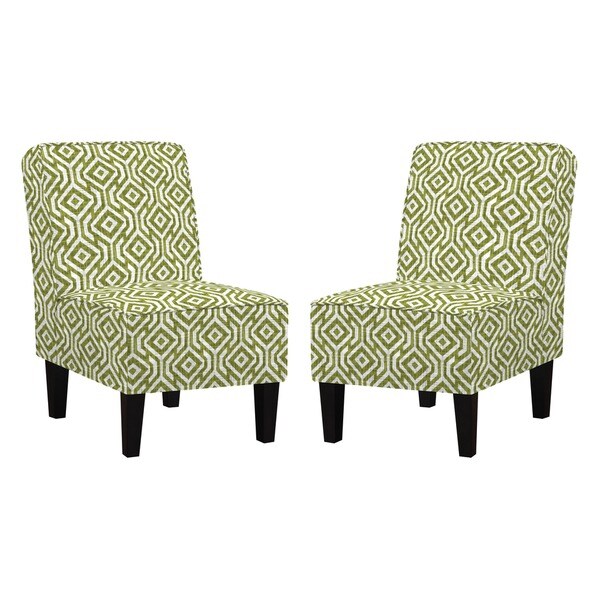 Shop Handy Living Jules Lorin Square Mossy Green Armless Chair Set (Set of 2) Free Shipping