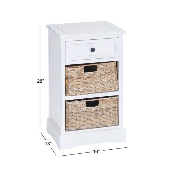 Shop Farmhouse 28 X 16 Inch 2 Basket Wooden Storage Cabinet By Studio 350 Overstock 9723393