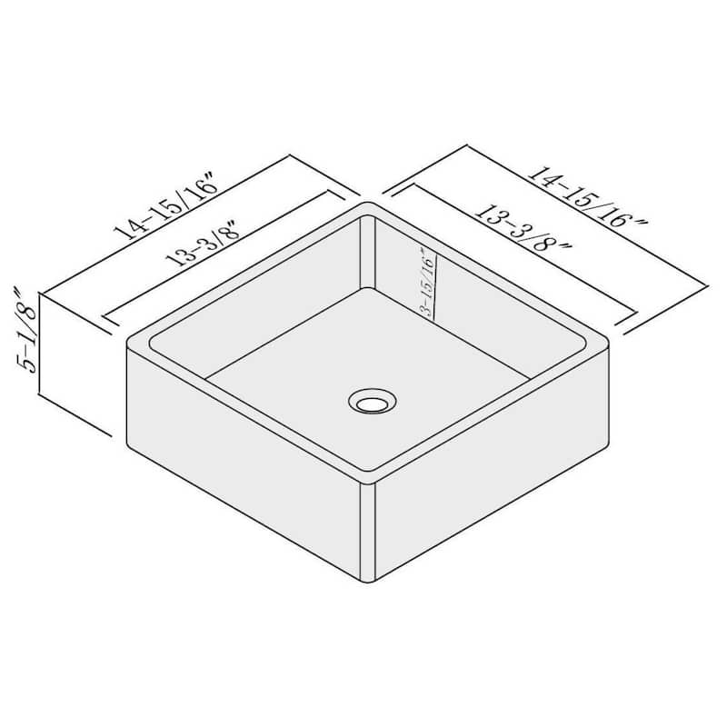 Fine Fixtures White Vitreous China Square Vessel Sink