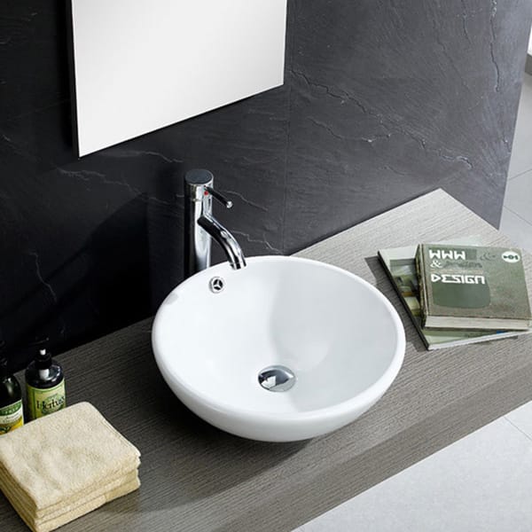 Fine Fixtures Modern White Vitreous China Round Vessel Sink