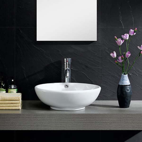 Fine Fixtures Modern White Vitreous China Round Vessel Sink