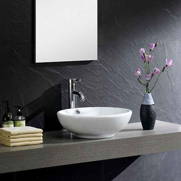 Fine Fixtures Modern White Vitreous China Round Vessel Sink