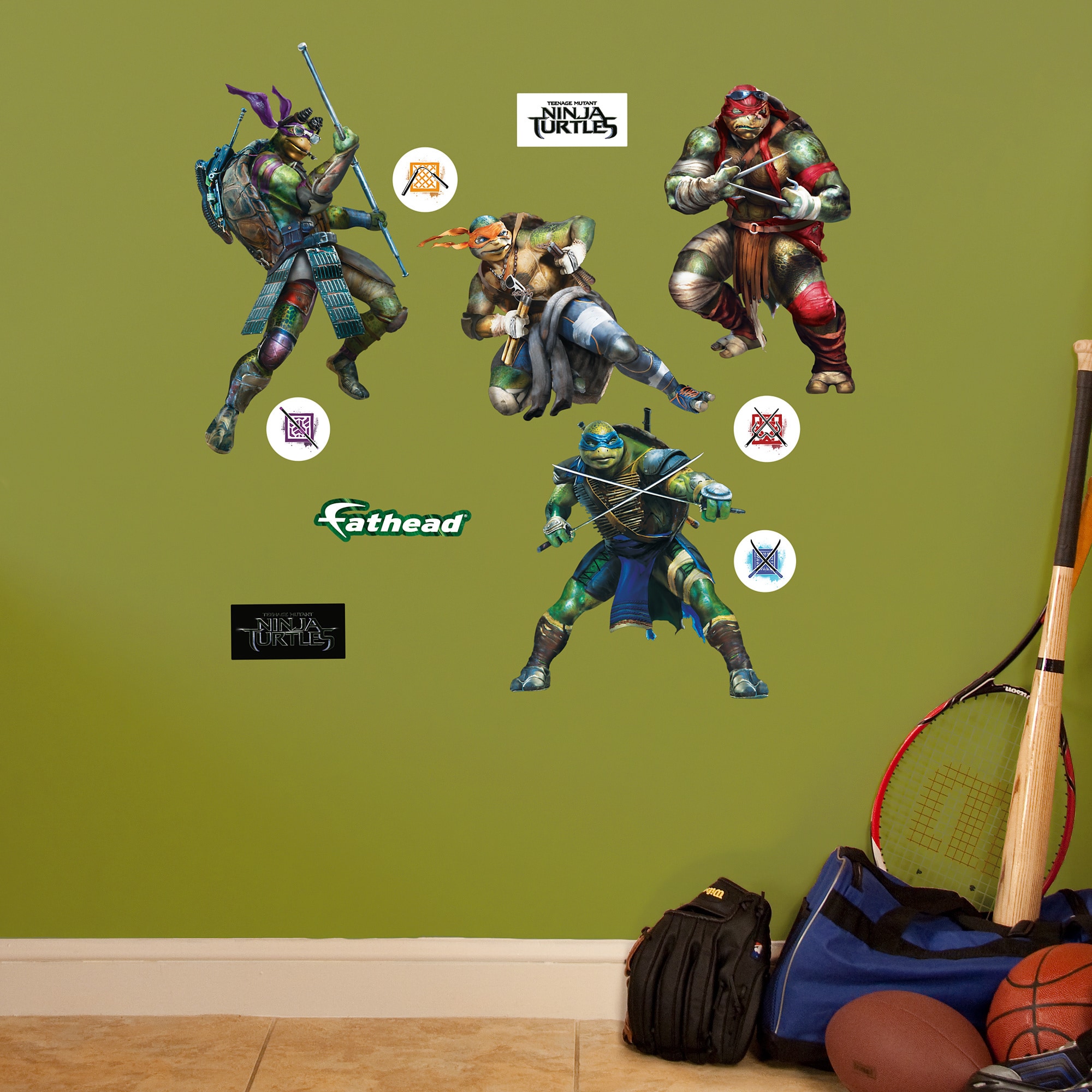 Fathead Jr. Teenage Mutant Ninja Turtles Movie Collection Wall Decals, image size:2000x2000