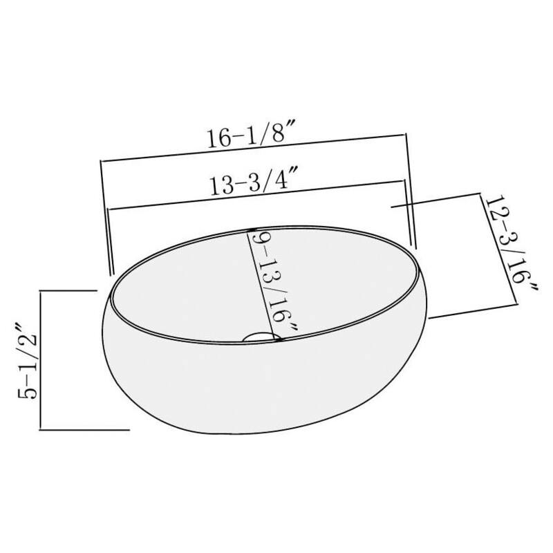 Fine Fixtures White China Round Modern Vessel Sink - 16" x 12"