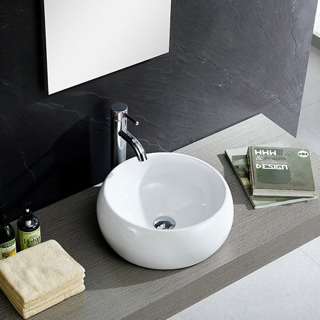 Fine Fixtures Vitreous China Bulging Round Vessel Sink
