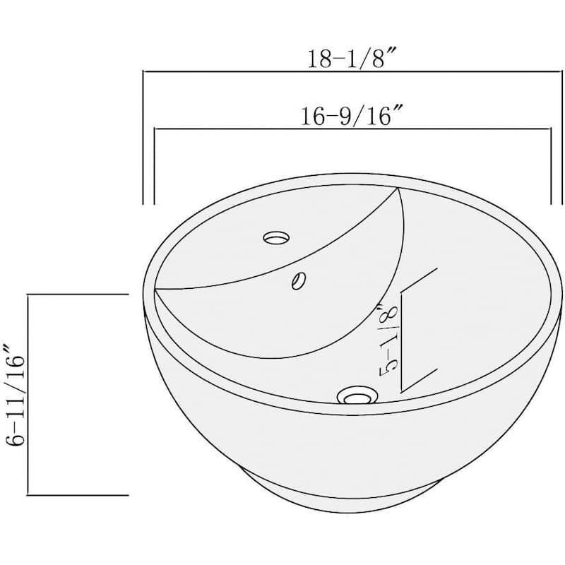 Fine Fixtures White Vitreous China Round Modern Vessel Sink