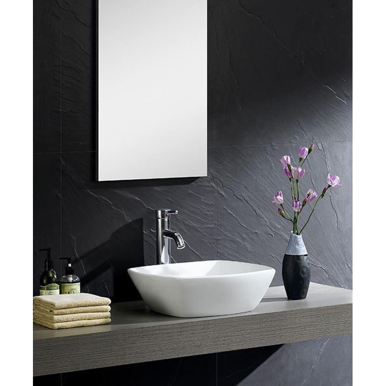Fine Fixtures White Vitreous China Bulging Square Vessel Sink