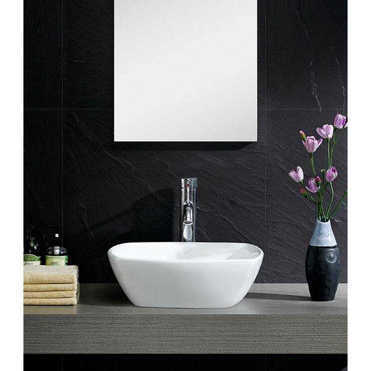 Fine Fixtures White Vitreous China Bulging Square Vessel Sink