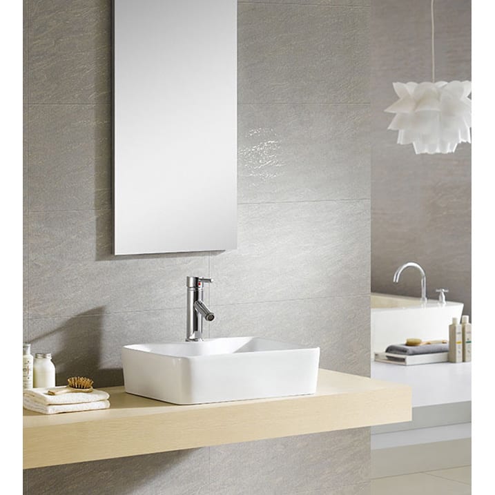 Fine Fixtures Modern White China Square Vessel Sink