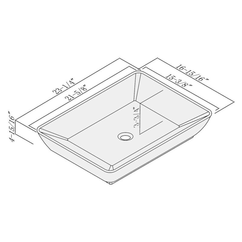 Fine Fixtures White Vitreous China Rectangle Vessel Sink