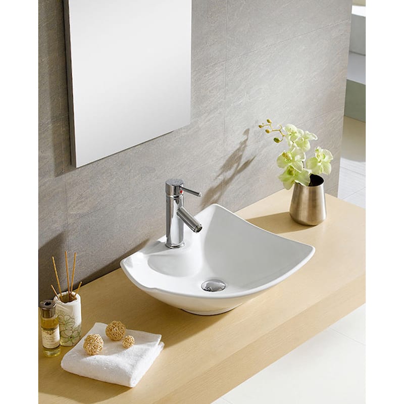 Fine Fixtures White Vitreous China Irregular Vessel Sink
