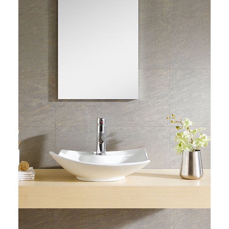 Fine Fixtures White Vitreous China Irregular Vessel Sink