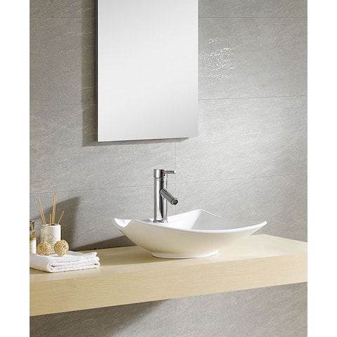 Fine Fixtures White Vitreous China Irregular Vessel Sink