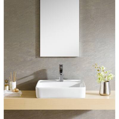 Fine Fixtures White Vitreous China Large Square Vessel Sink