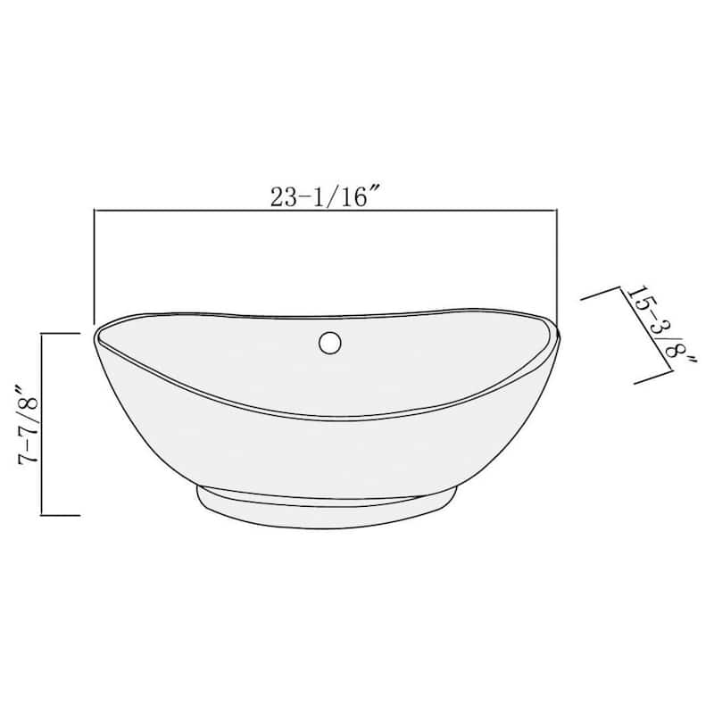 Somette White Vitreous China Oval Vessel Sink