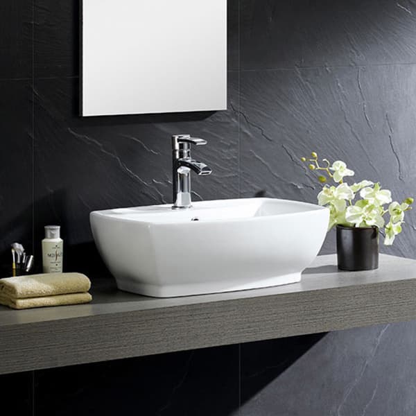 Fine Fixtures White Vitreous China Modern Vessel Sink