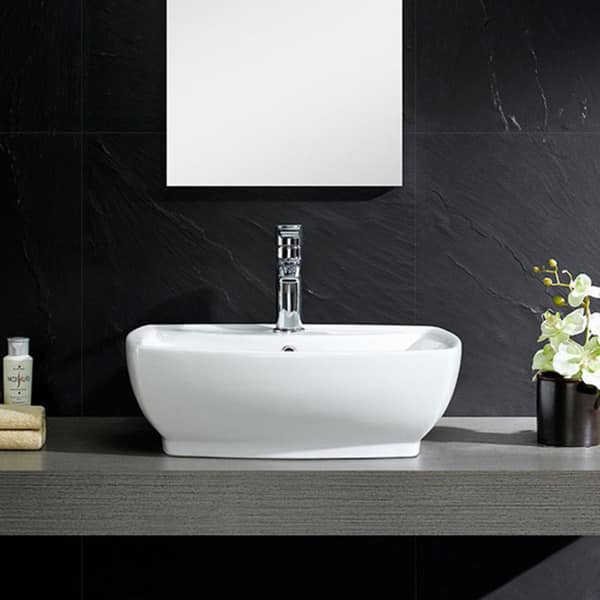 Fine Fixtures White Vitreous China Modern Vessel Sink