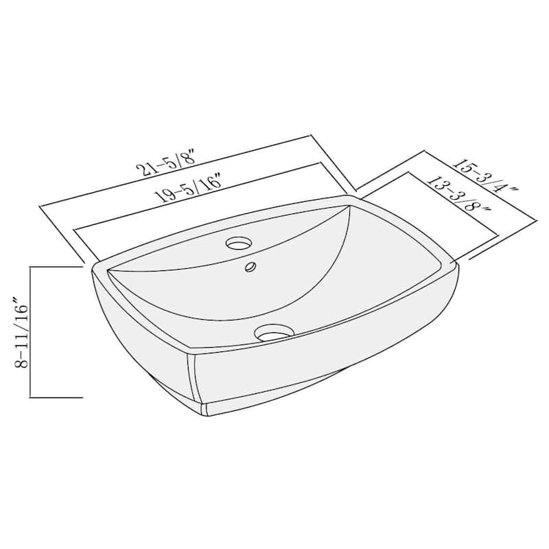 Fine Fixtures White Vitreous China Modern Vessel Sink