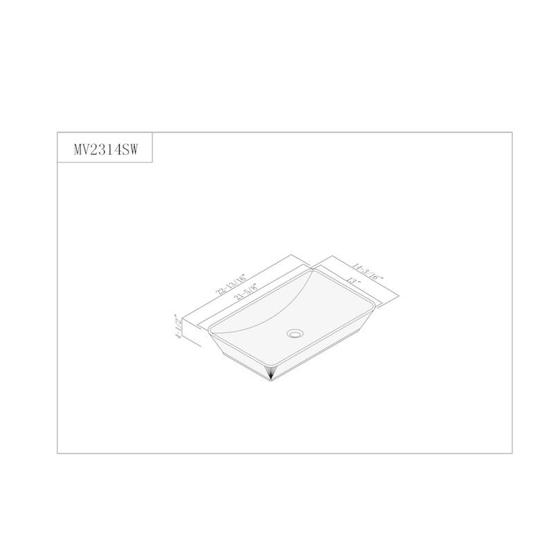 Fine Fixtures White Vitreous China Rectangle Vessel Sink