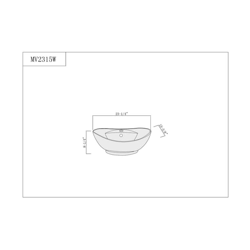 Fine Fixtures White Vitreous China Large Oval Vessel Sink
